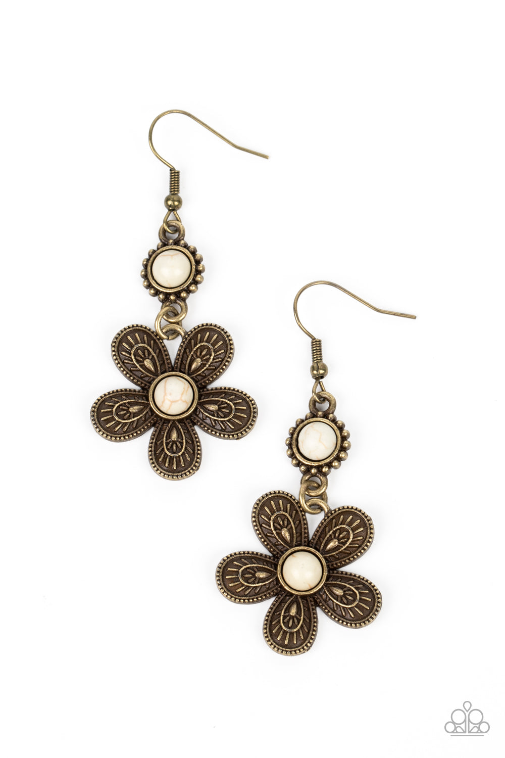 A Finishing Touch Free-Spirited Flourish - Brass Earrings
