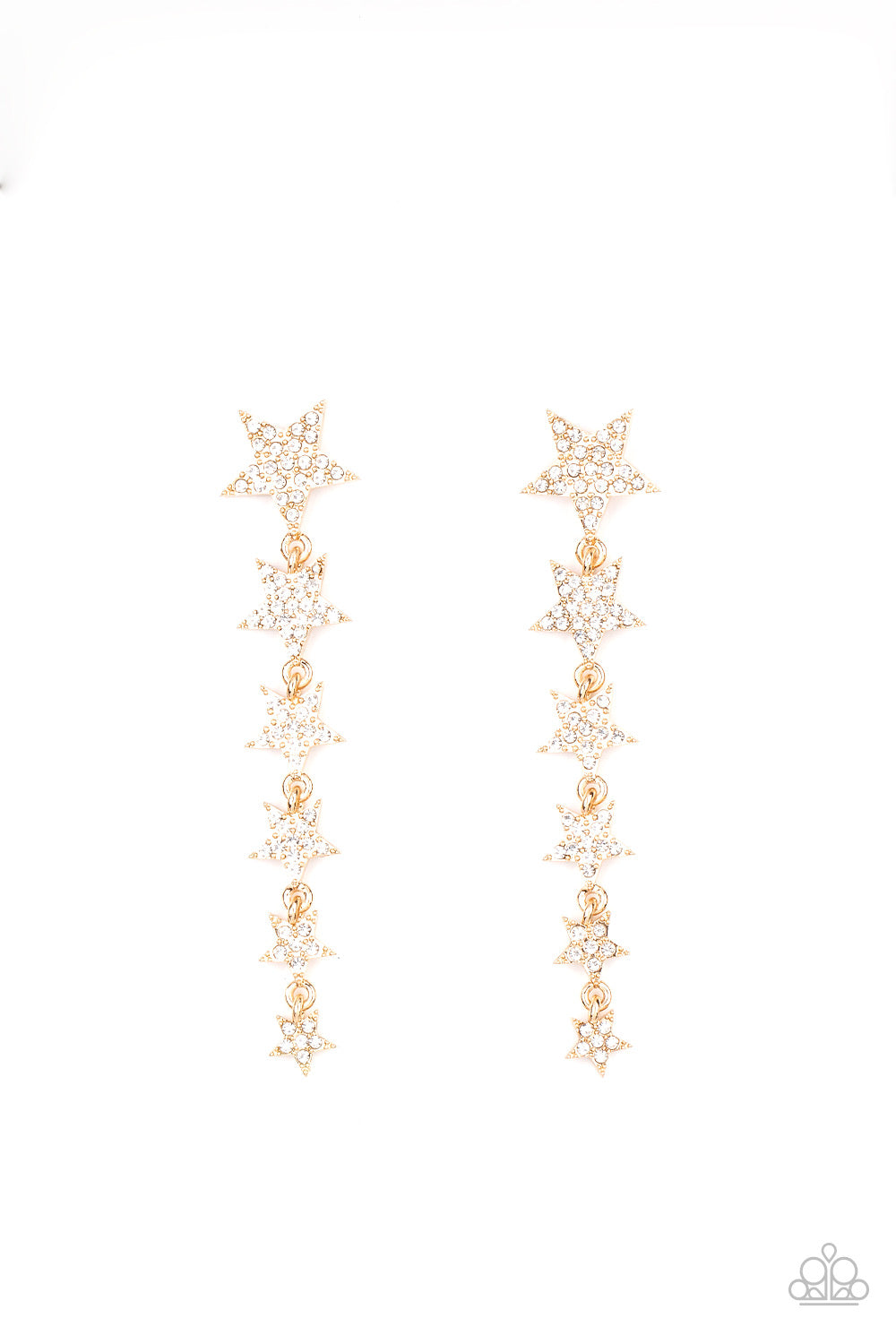 Paparazzi Americana Attitude - Gold Earrings -Paparazzi Jewelry Images