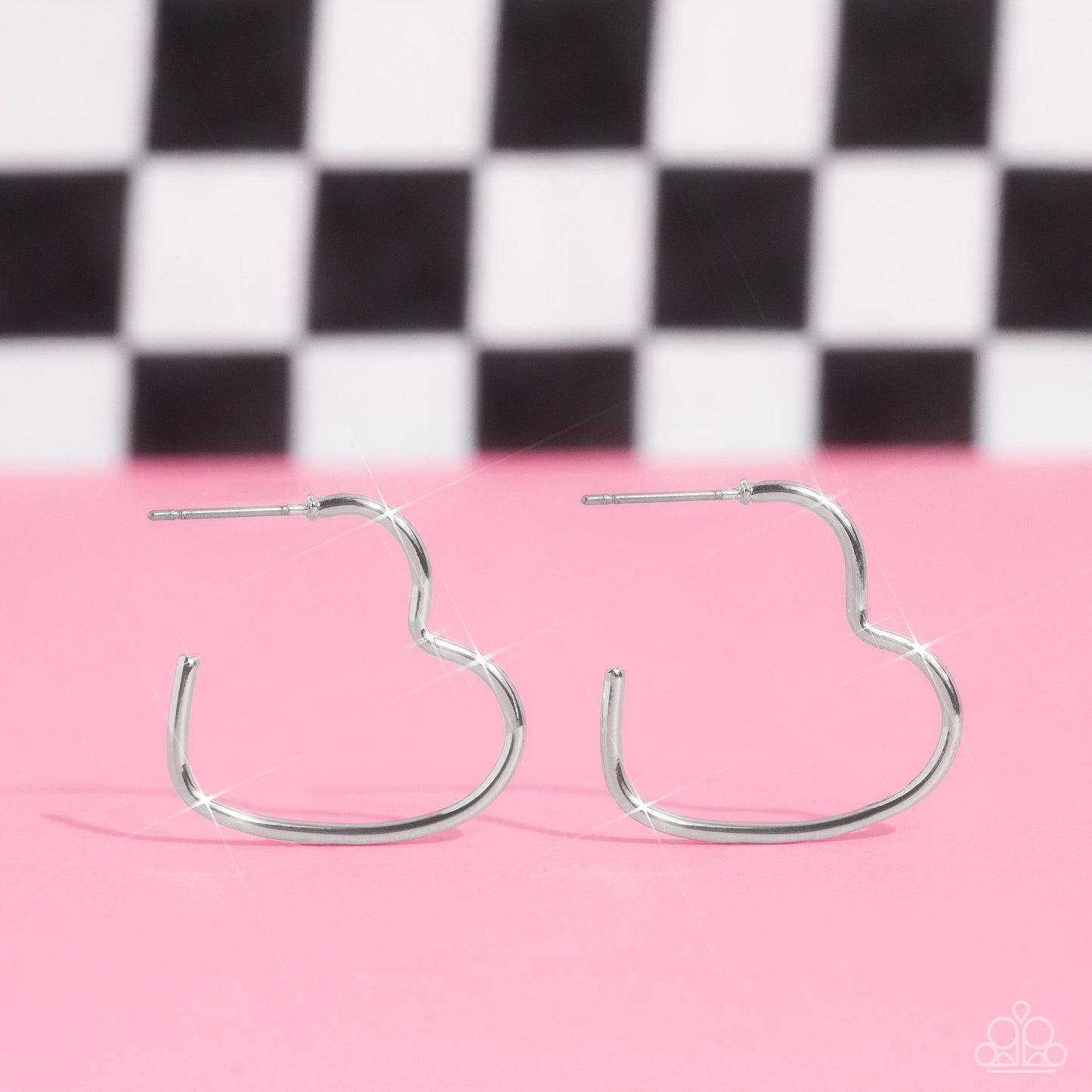 Paparazzi Burnished Beau - Silver Heart Earrings -paparazzi jewelry images