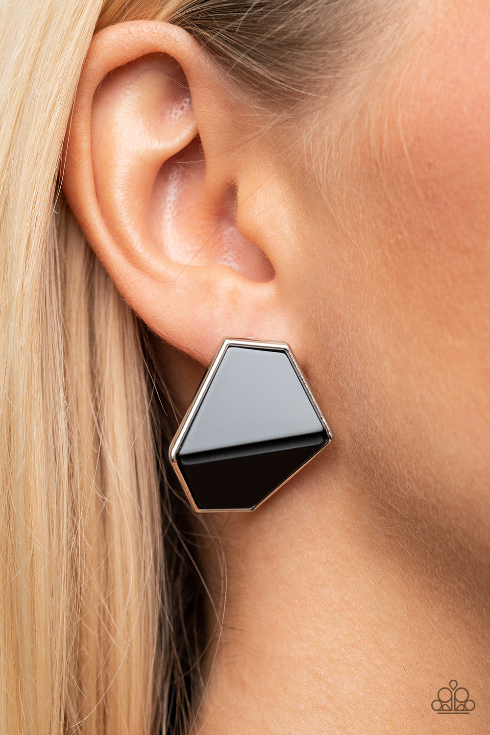 A Finishing Touch Generically Geometric - Black Earrings