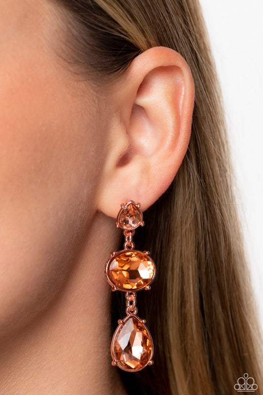 Paparazzi Royal Appeal - Copper Earrings -Paparazzi Jewelry Images