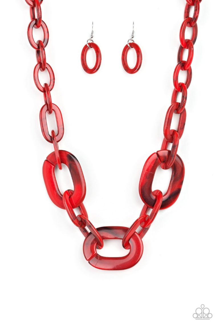 A Finishing Touch All In-VINCIBLE Red Acrylic Necklace