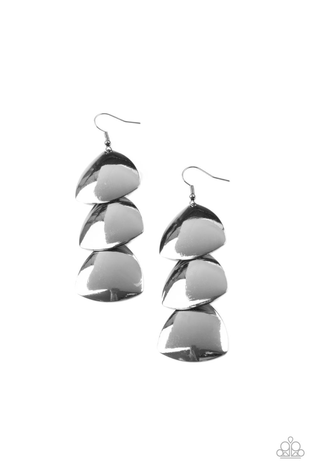 A Finishing Touch Modishly Metallic - Black Earrings