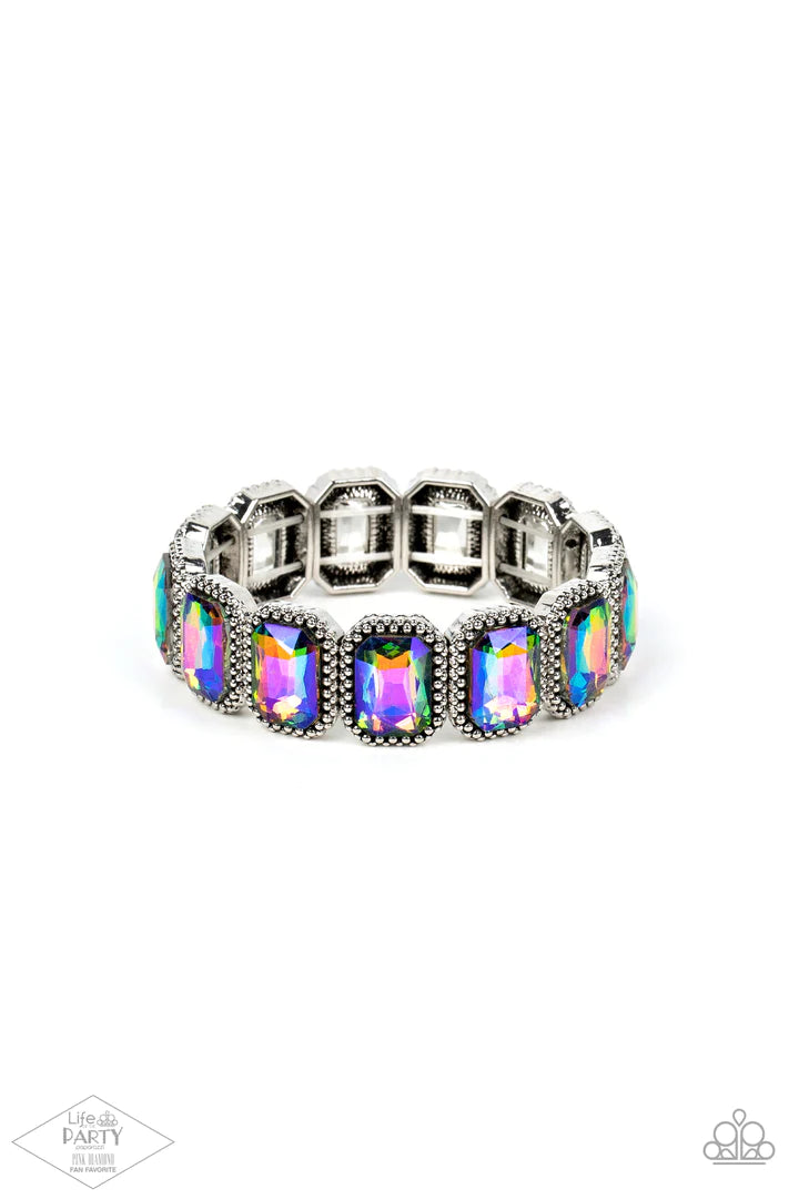 A Finishing Touch Studded Smolder - Multi Blue Oil Spill Bracelet - Life of the Party Pink Diamond