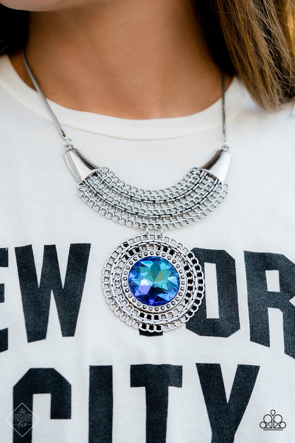 Paparazzi Excalibur Extravagance - Blue Necklace- December Fashion Fix
