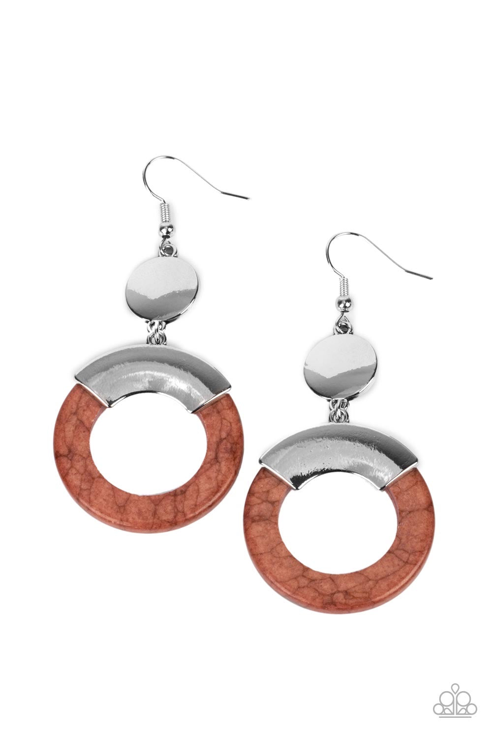 Paparazzi ENTRADA at Your Own Risk - Brown Earrings -Paparazzi Jewelry Images