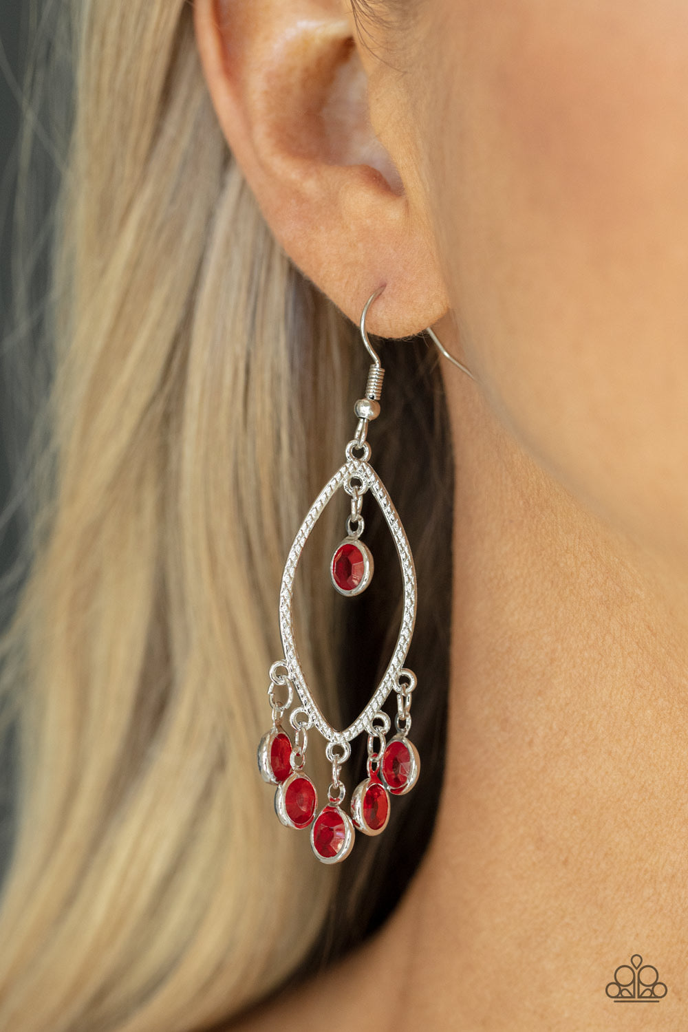 A Finishing Touch Glassy Grotto - Red Earrings