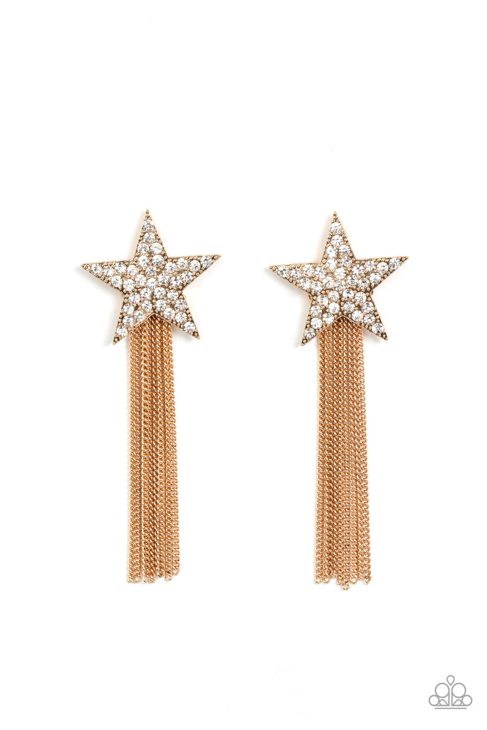 Paparazzi Superstar Solo - Gold earrings -Paparazzi Jewelry Images