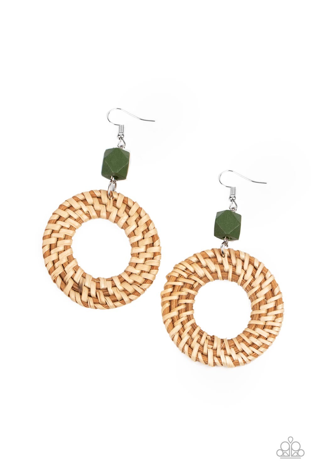 A Finishing Touch Wildly Wicker - Green Earrings