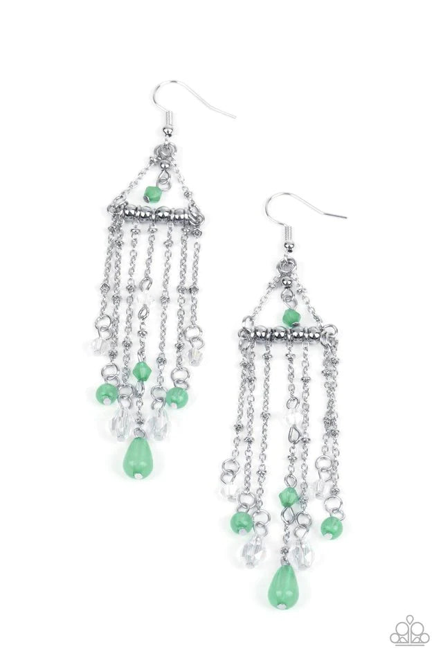 Paparazzi Marina Breeze - Green Earrings Paparazzi Jewelry Images