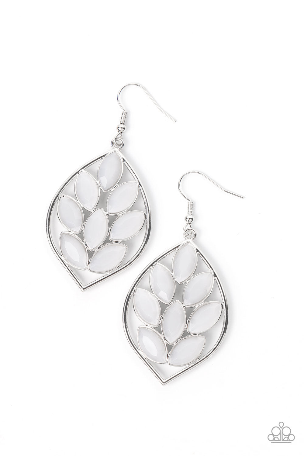 Paparazzi Glacial Glades - White Earrings -Paparazzi Jewelry Images