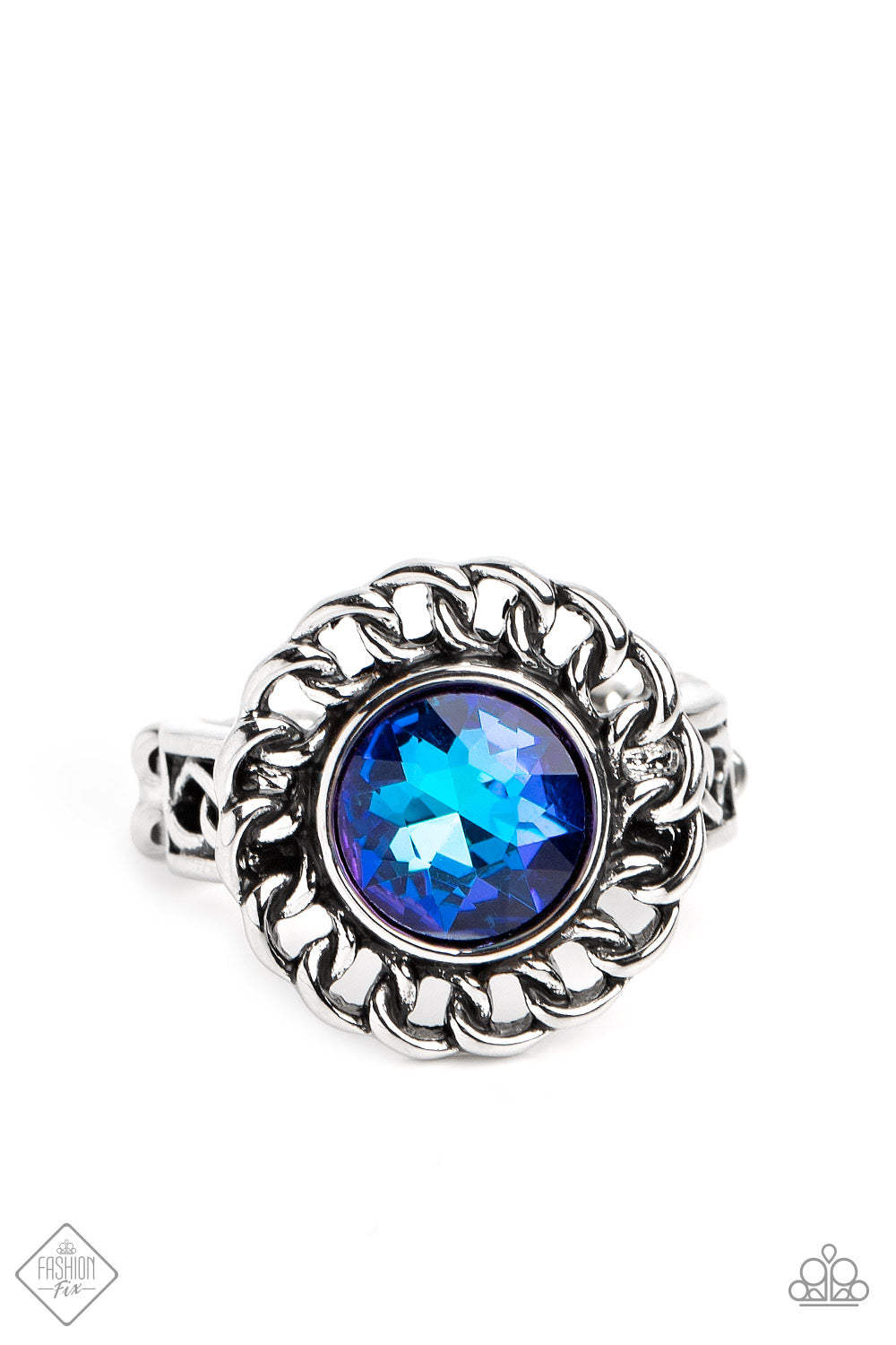 Paparazzi Round Table Runway - Blue Ring- December Fashion Fix-Paparazzi Jewelry Images