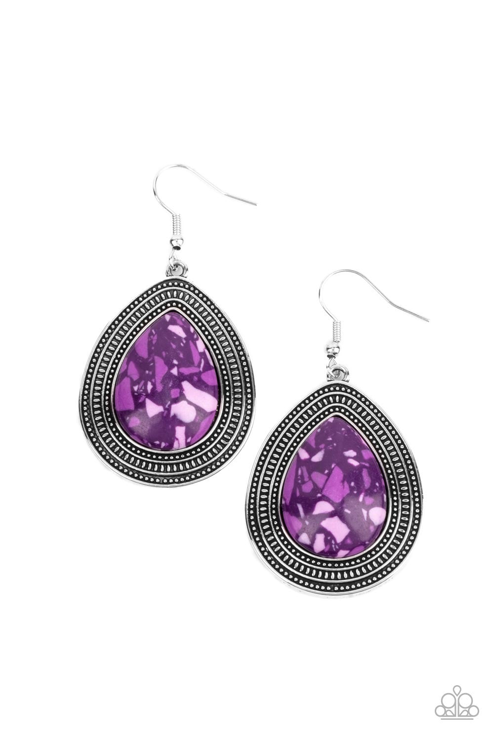 A Finishing Touch Terrazzo Tundra - Purple Earrings