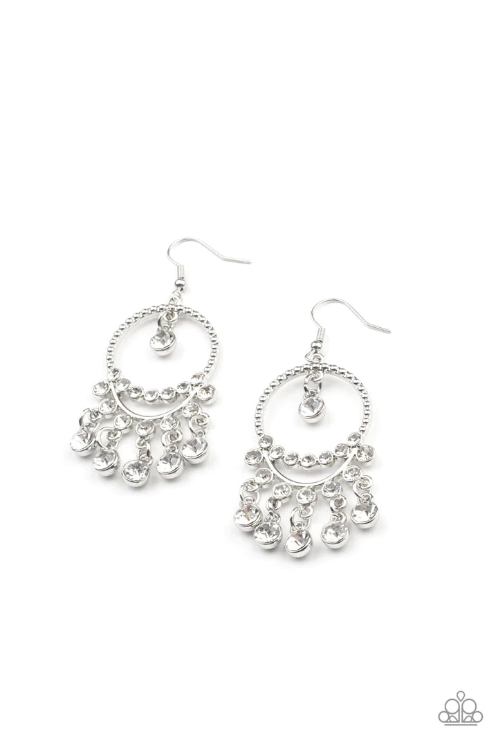A Finishing Touch Cosmic Chandeliers - White Earrings