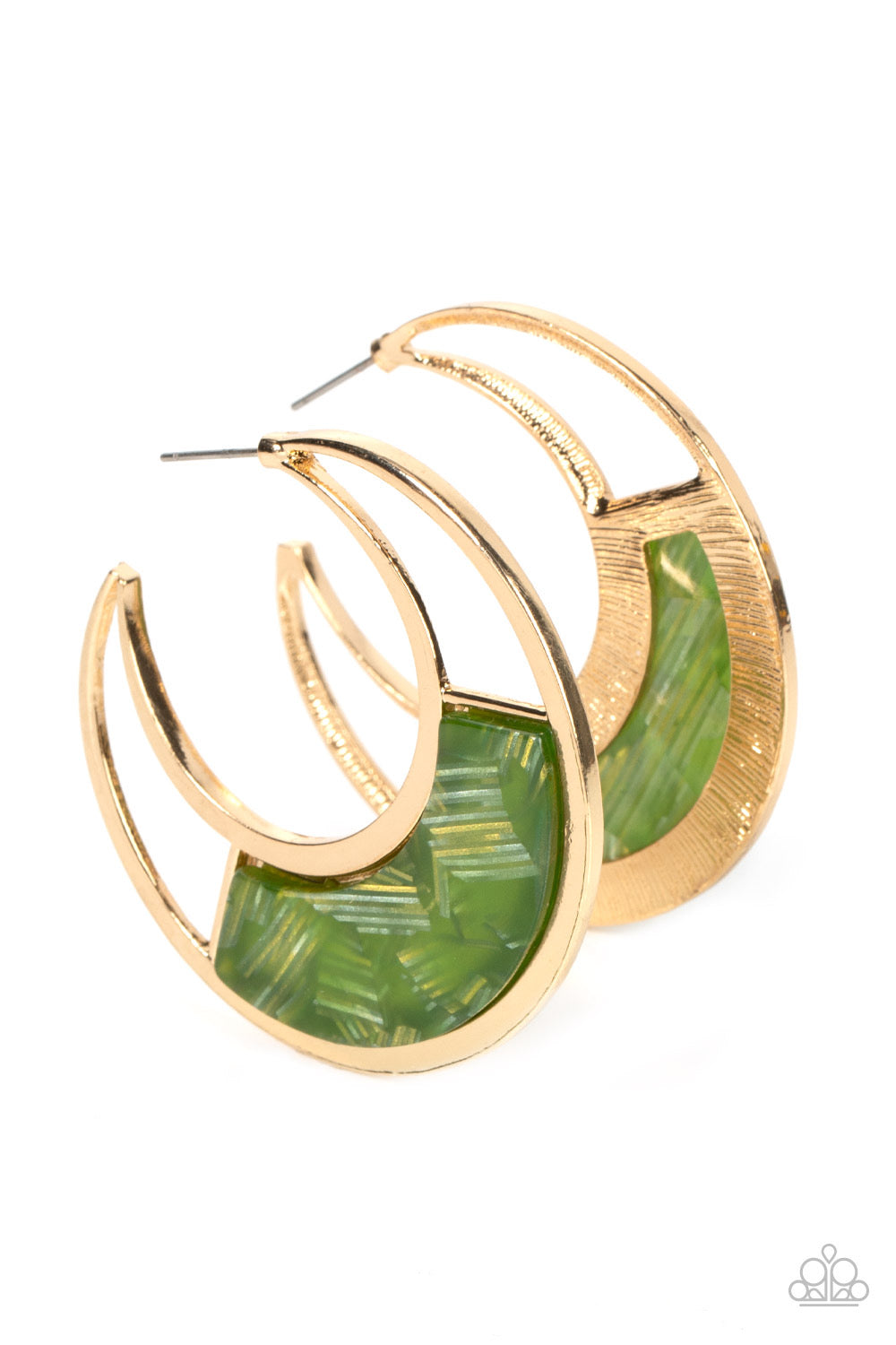 A Finishing Touch Contemporary Curves - Green Earrings