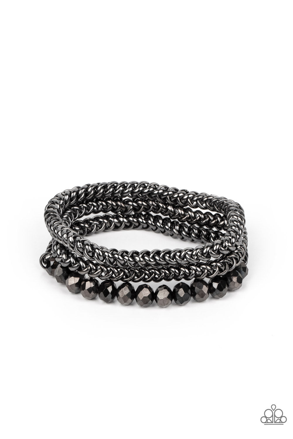 Paparazzi Gutsy and Glitzy - Black Bracelet -Paparazzi Jewelry Bracelet