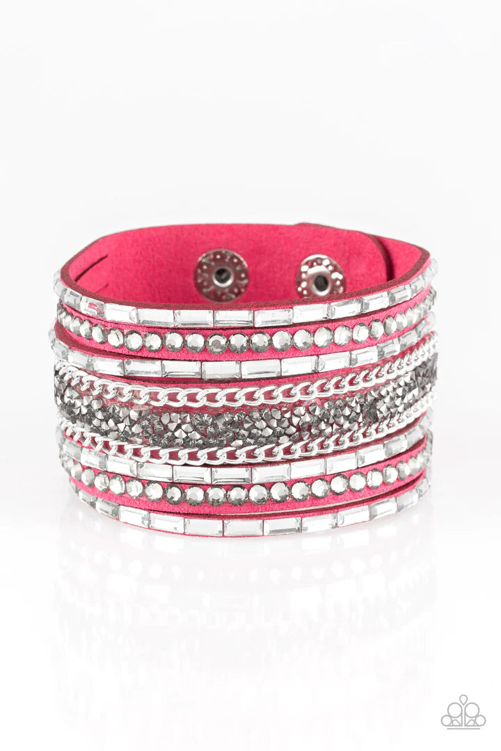 A Finishing Touch Rhinestone Rumble Pink Bracelet