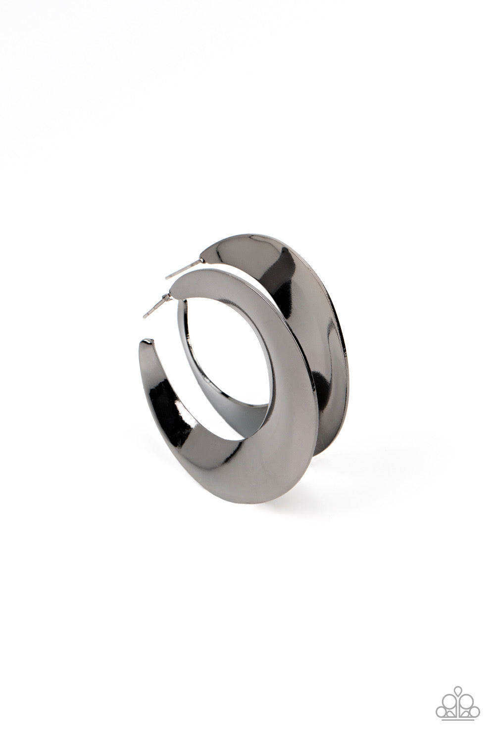 Paparazzi Power Curves - Black Earrings - Black Hoop Earrings - Paparazzi Jewelry Images