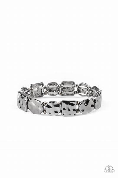 A Finishing Touch Hammered Harmony - Black Bracelet