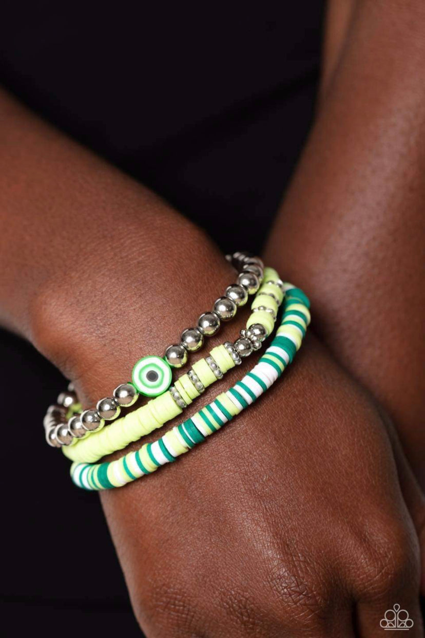 A Finishing Touch Sam Eye Am- Green Bracelet - A Finishing Touch Jewelry 2023 Empower Me Pink Exclusive