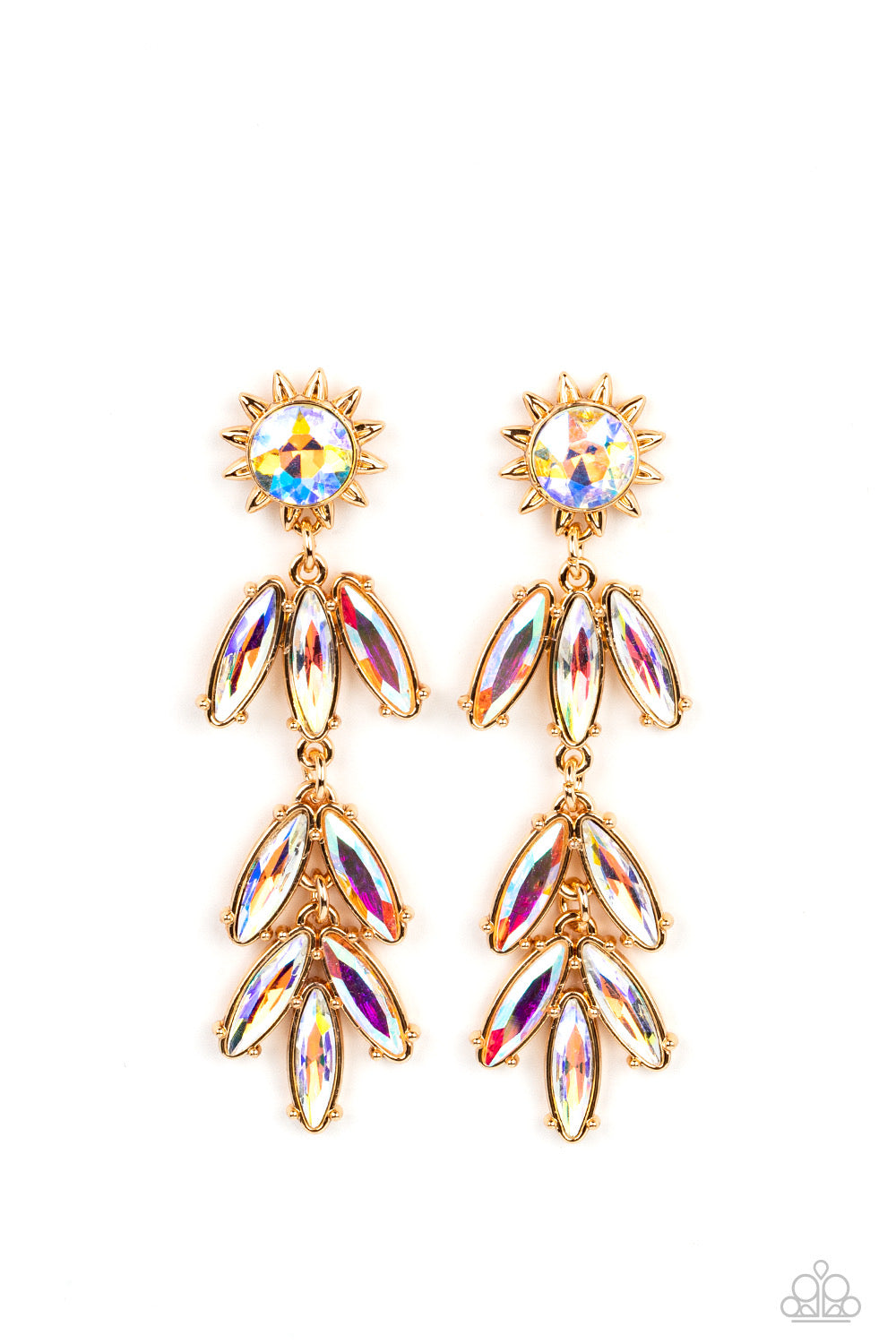 A Finishing Touch Space Age Sparkle - Gold Earrings
