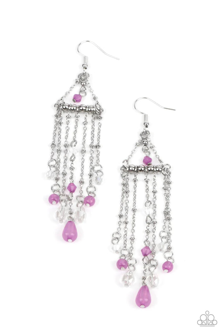 Paparazzi Earrings - Paparazzi Marina Breeze - Purple Earrings Paparazzi Jewelry Images