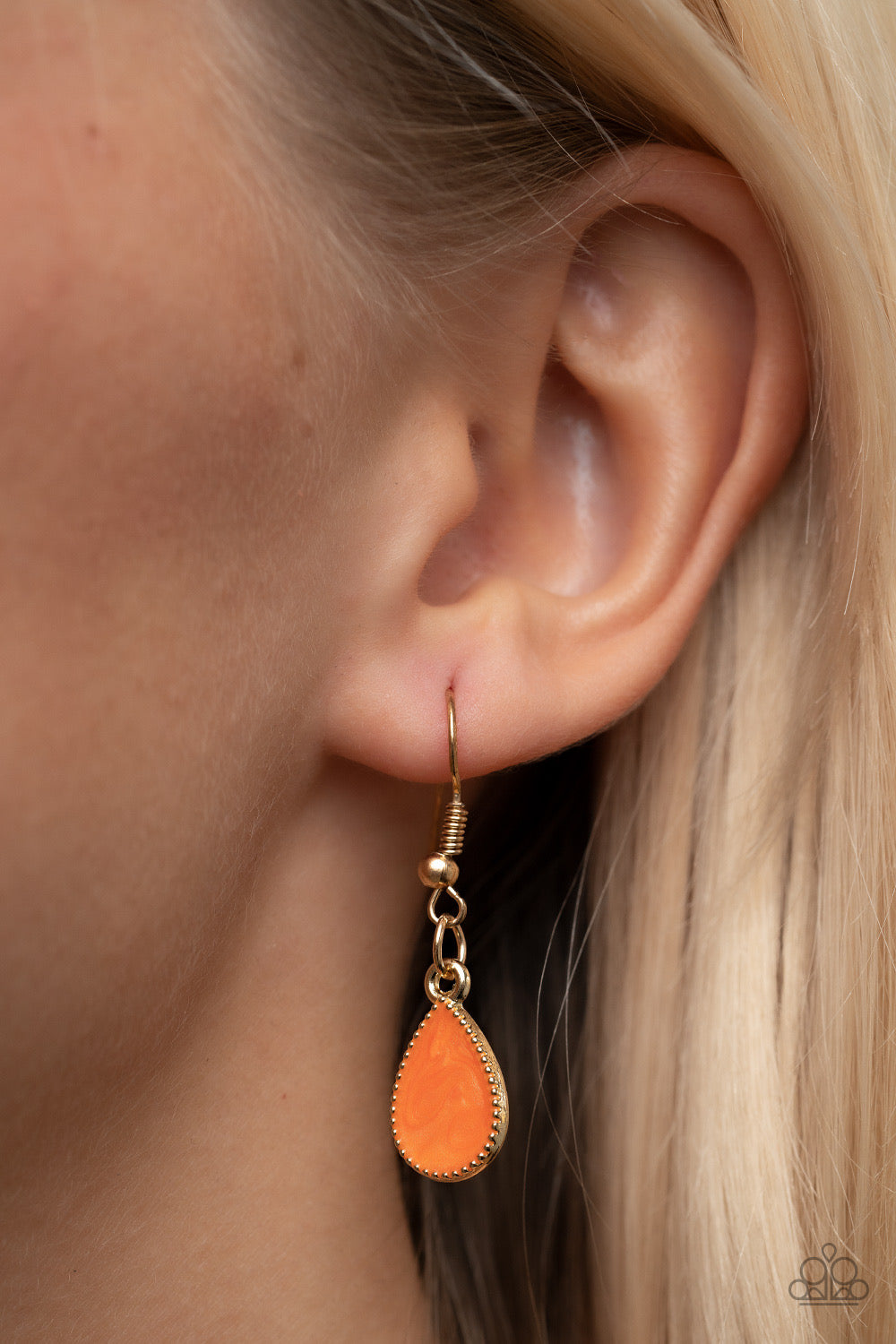 A Finishing Touch Golden Glimmer - Orange Necklace