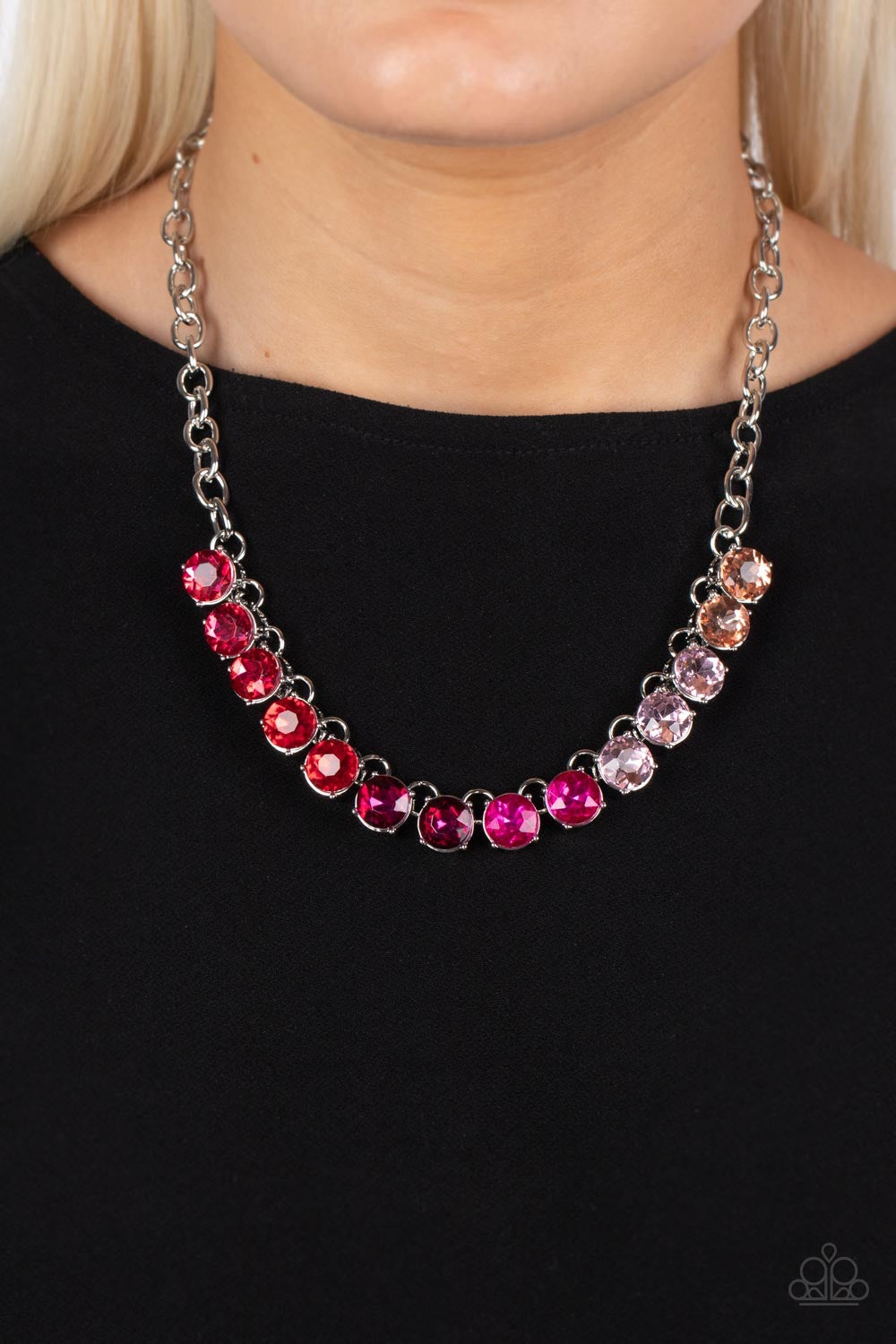 A Finishing Touch Jewelry Paparazzi Never Slay Never - Iridescent Necklace - Pink Diamond Life of The Party Exclusive