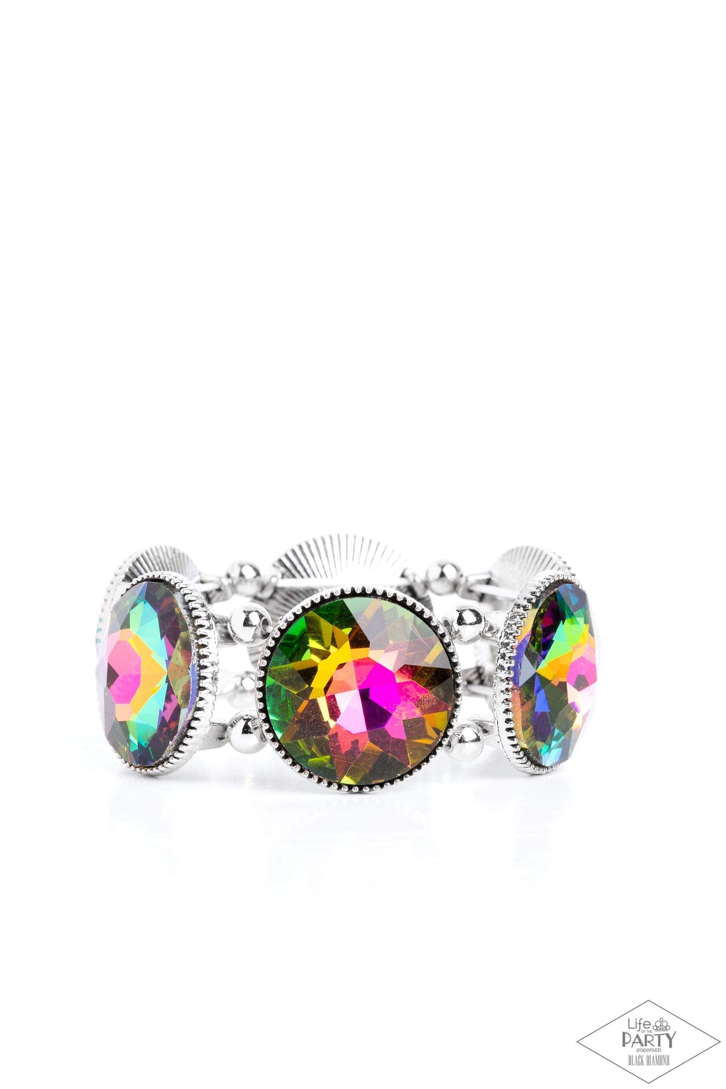 Bracelet Stretch - Powerhouse Hustle - Black Diamond Life of the Party - Paparazzi jewelry image