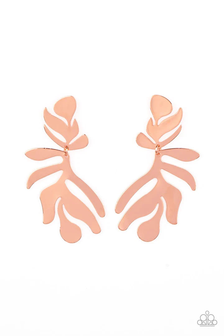 Paparazzi Earrings - Palm Picnic - Copper Earrings Paparazzi Jewelry Images