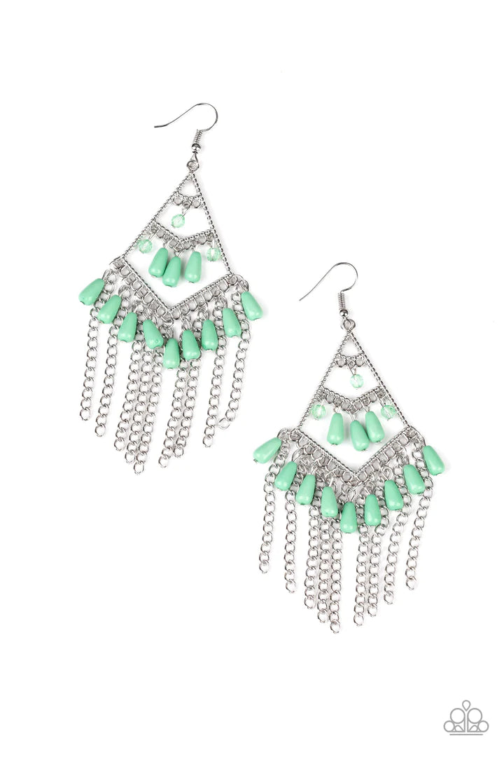 A Finishing Touch Trending Transcendence - Green Earrings