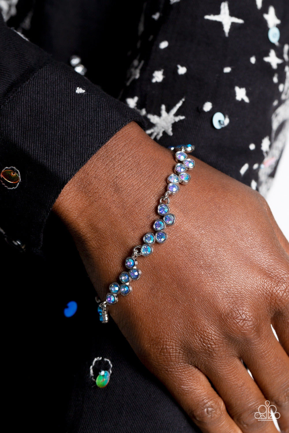 A Finishing Touch 2 Piece Set-GLOWING Admiration - Blue Necklace and Flatter Yourself - Blue Bracelet