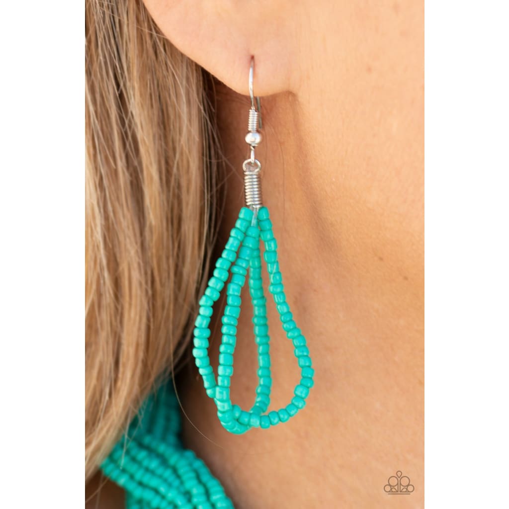 Seed Bead necklace - Paparazzi A Standing Ovation - Blue Necklace - A Finishing Touch paparazzi jewelry image