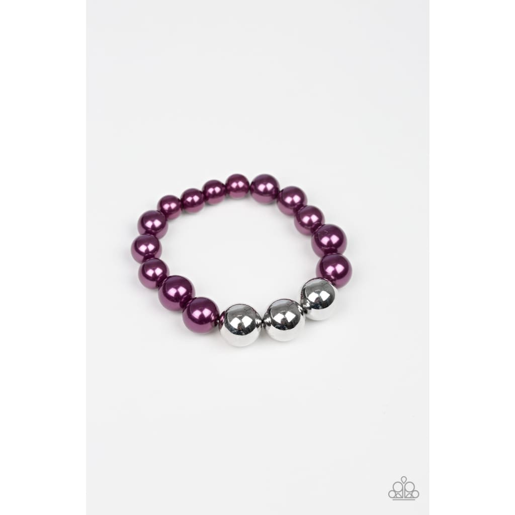 Paparazzi All Dressed UPTOWN - Purple Pearl Bracelet - A Finishing Touch