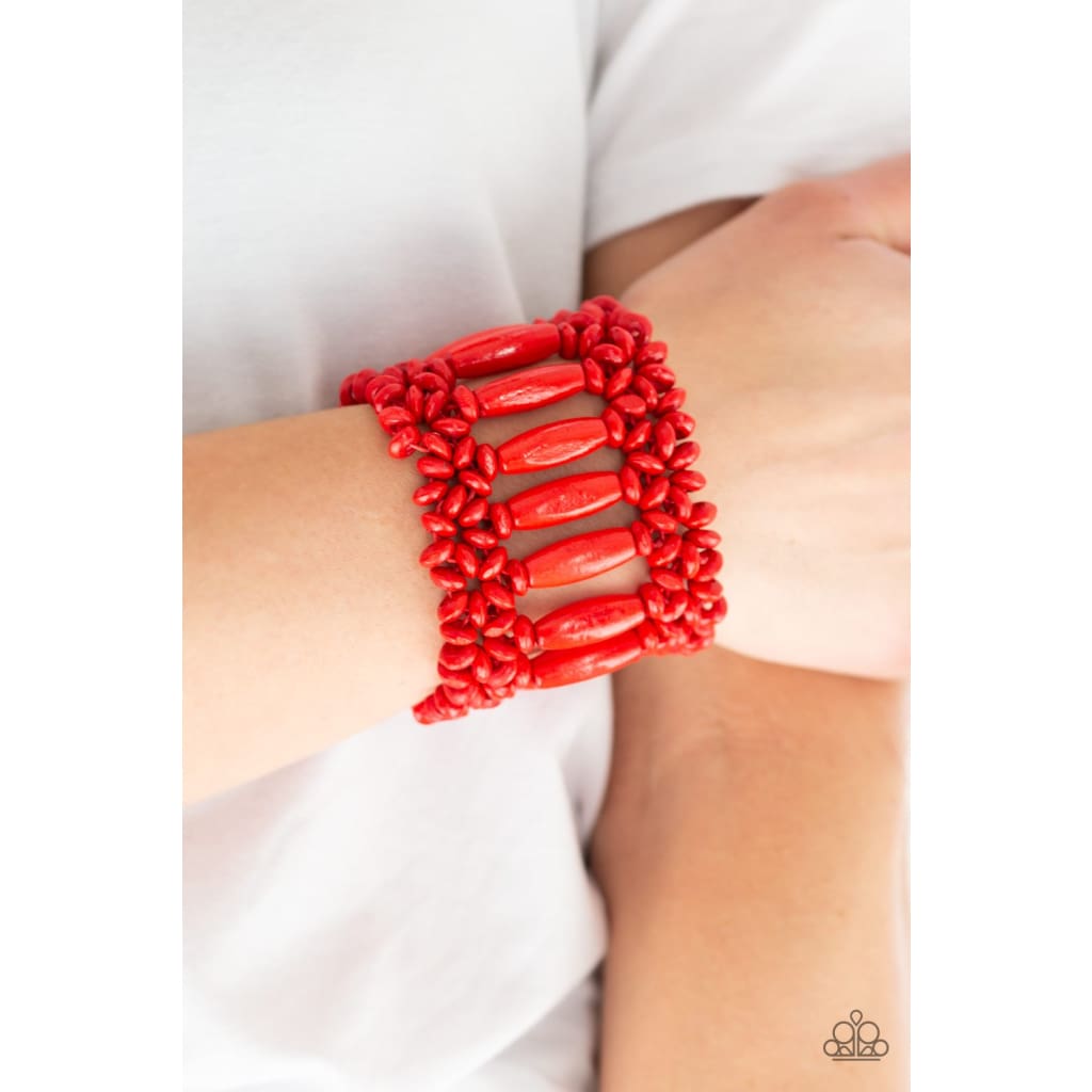 Paparazzi Barbados Beach Club - Red - A Finishing Touch