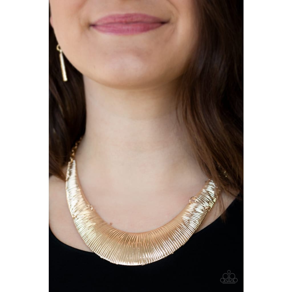 Paparazzi Feast or Famine - Gold Necklace - A Finishing Touch