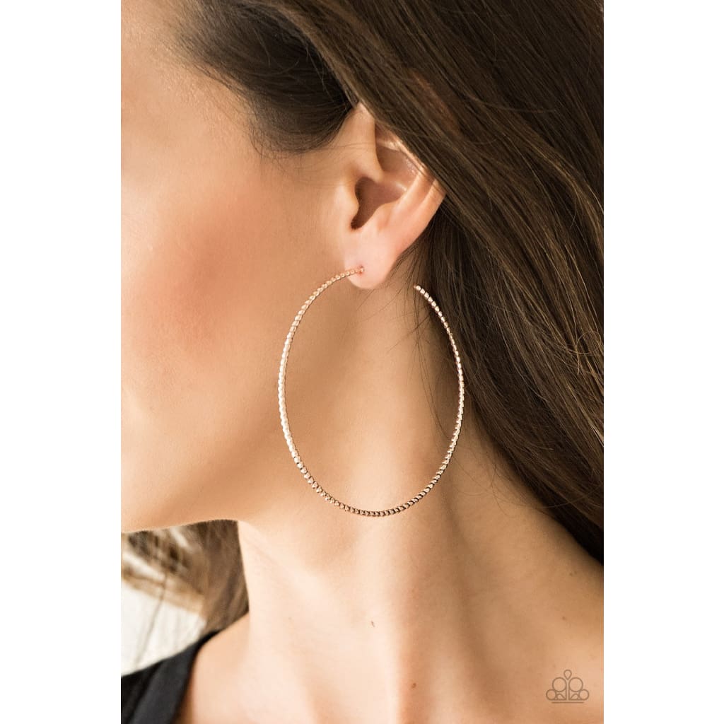 Paparazzi Hooked On Hoops - Rose Gold - A Finishing Touch