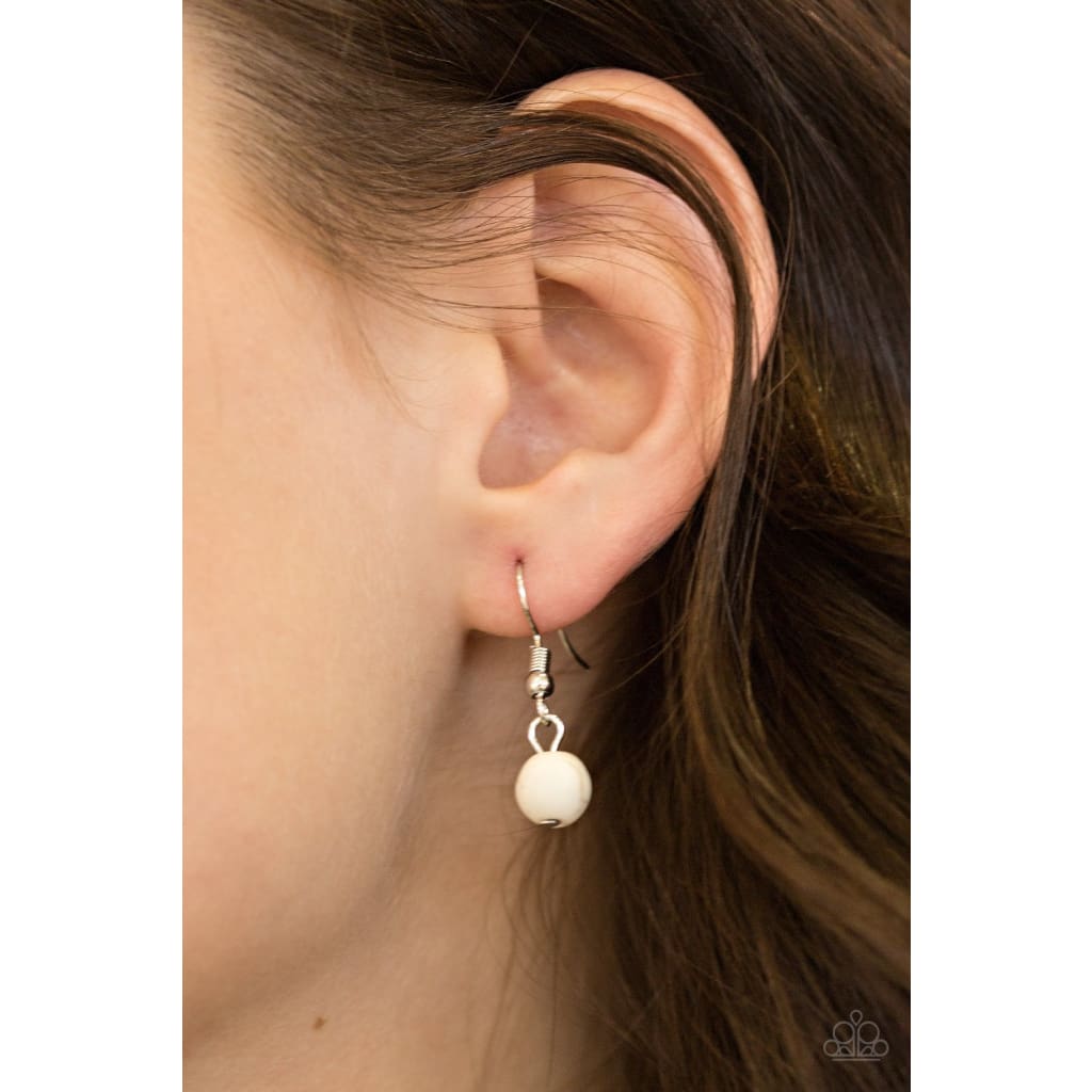 Paparazzi Jurassic Park Party - White Stone Necklace - A Finishing Touch