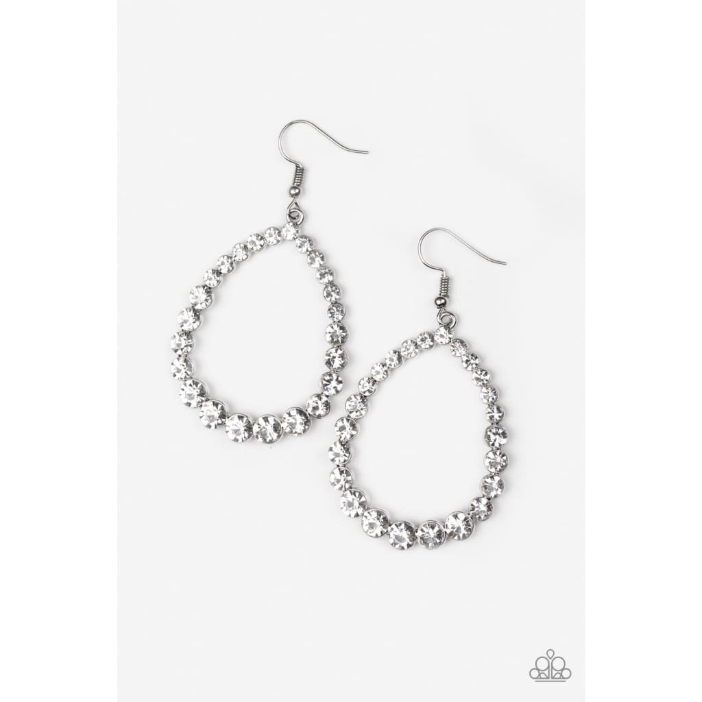 Paparazzi Rise and Sparkle! - White Earrings - A Finishing Touch