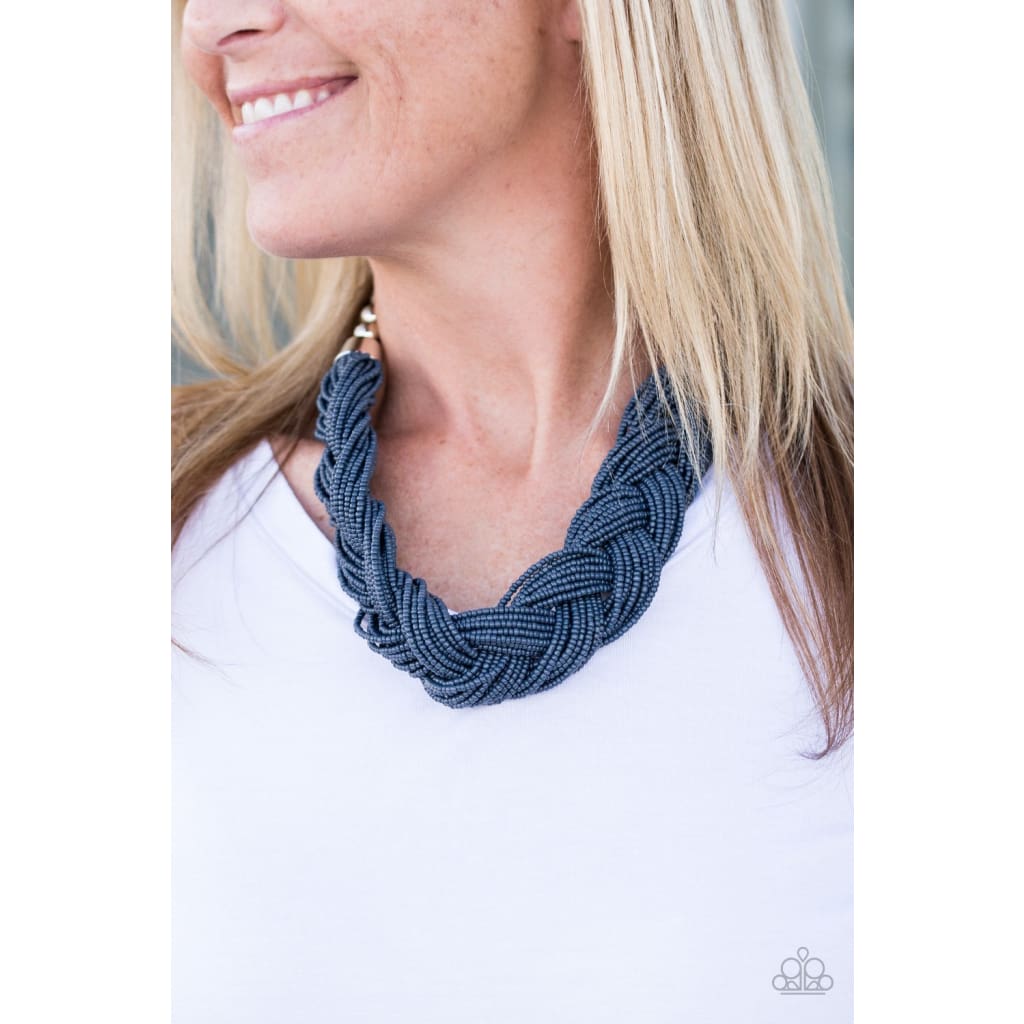 Paparazzi The Great Outback Blue Necklace Seed Bead Necklace