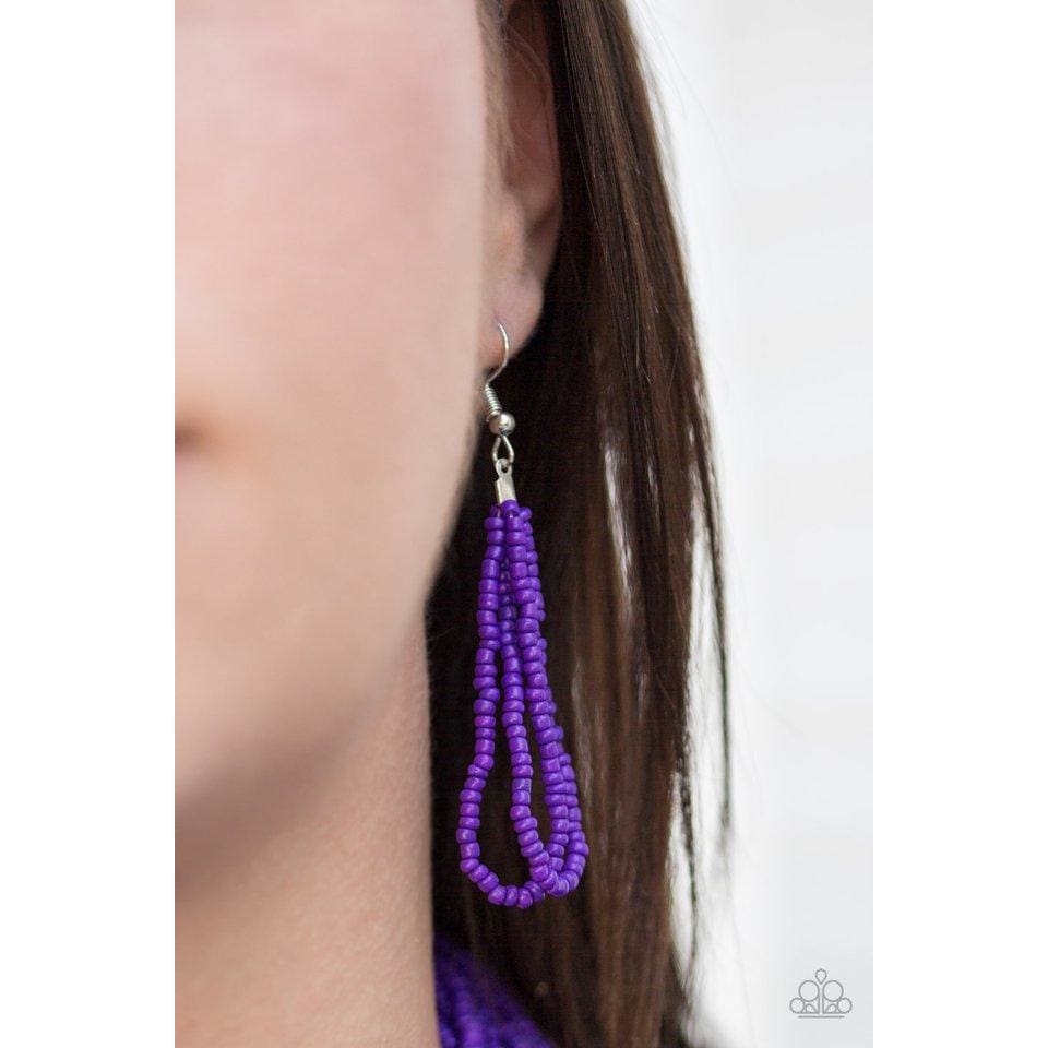 Seed Bead Necklace - The Show Must CONGO On! - Purple Necklace Paparazzi jewelry image