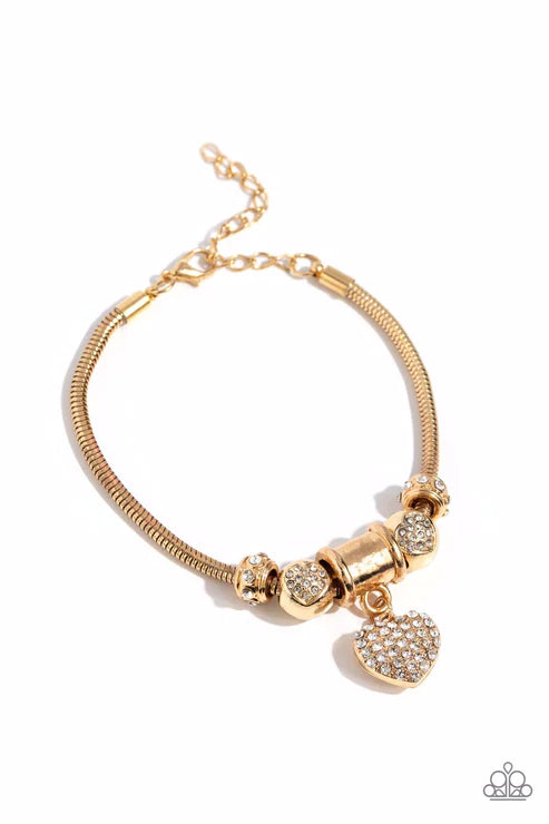 Paparazzi Suitor Sequence - Gold  Bracelet