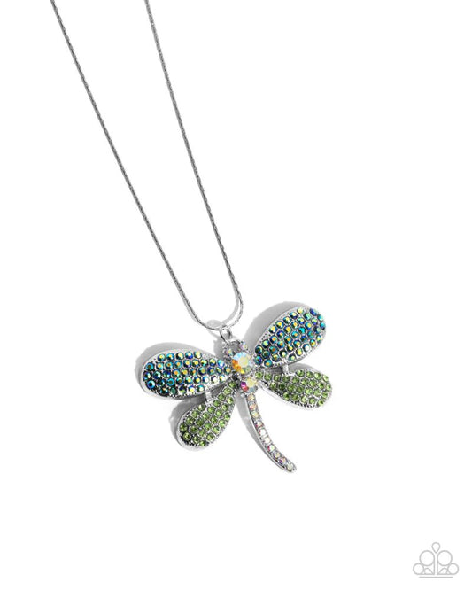 A Finishing Touch Dragonfly Defiance - Green Necklace