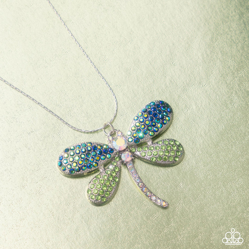 A Finishing Touch Dragonfly Defiance - Green Necklace
