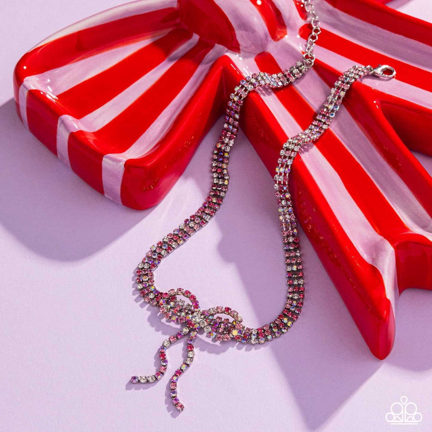 A Finishing Touch Buckingham Bow - Pink Necklace