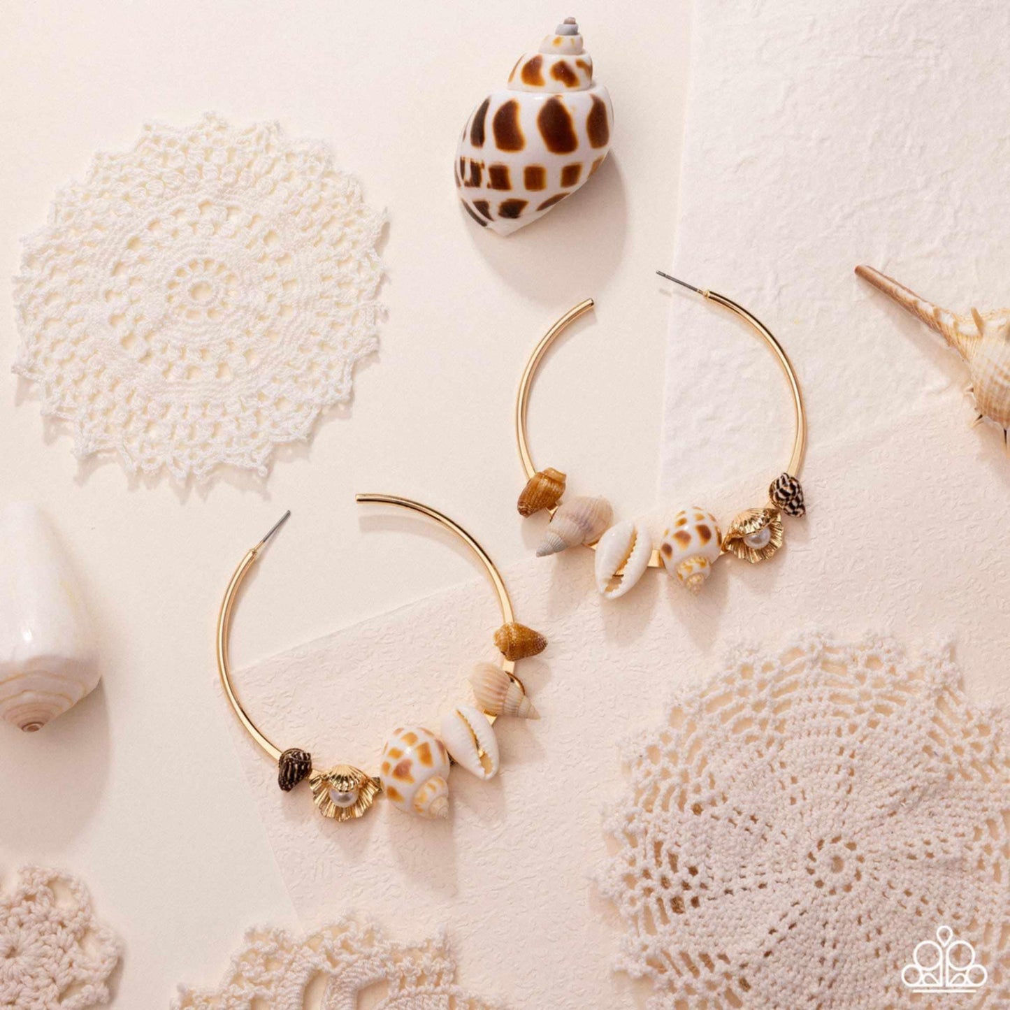 A Finishing Touch Seashell Sonnet - Gold Hoop Earrings