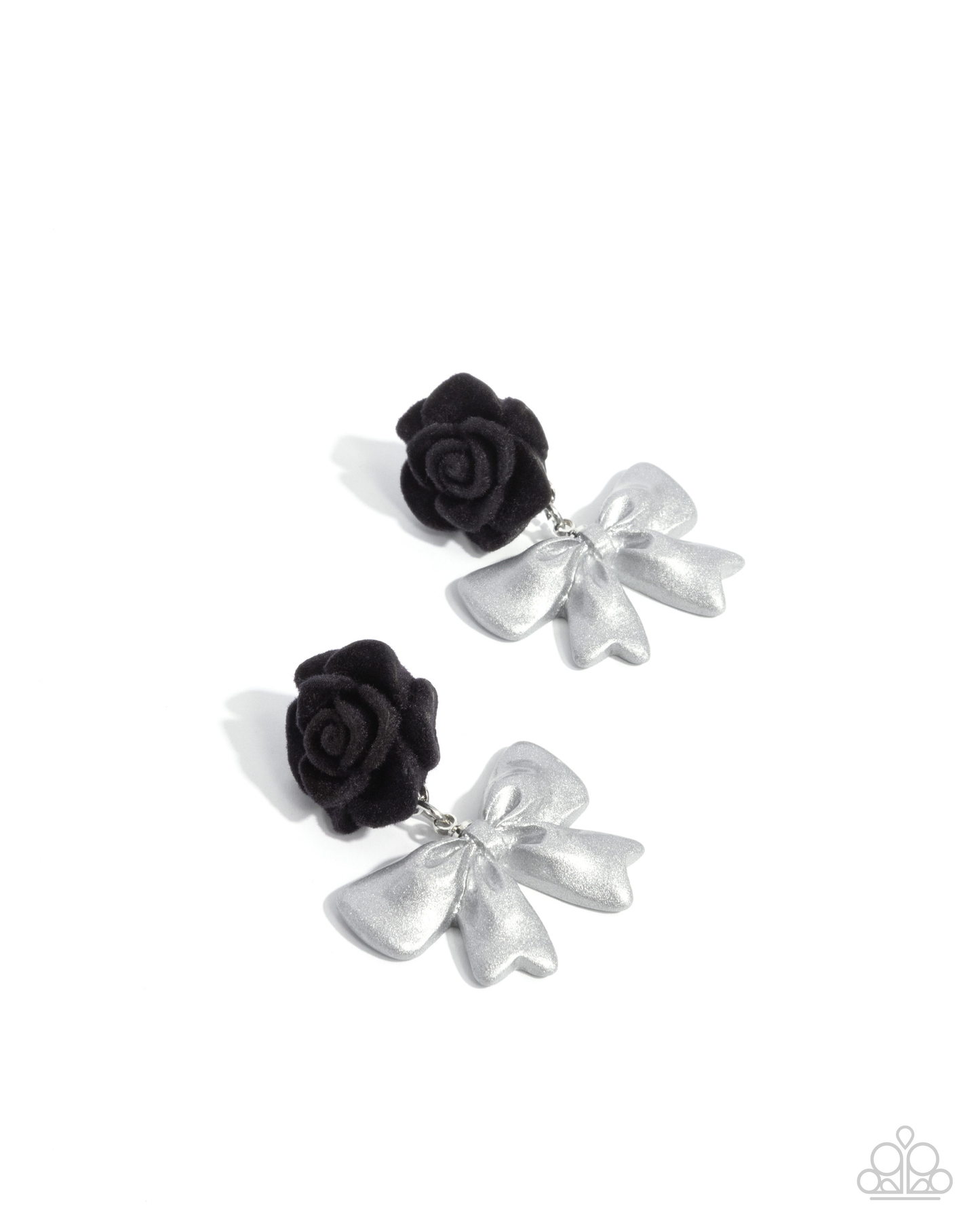 A Finishing Touch Rosette Rarity - Black Earrings