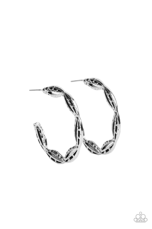 Silver Earrings Hoop - Paparazzi Eco Express Paparazzi jewelry image