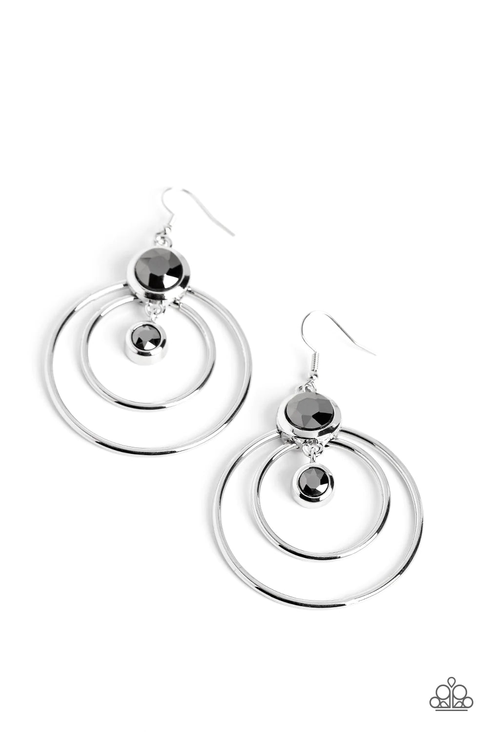  Silver Earrings Hoop - Paparazzi Dapperly Deluxe Paparazzi jewelry image