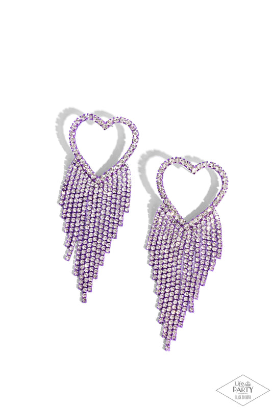 Paparazzi Sumptuous Sweethearts - Purple Heart Earrings